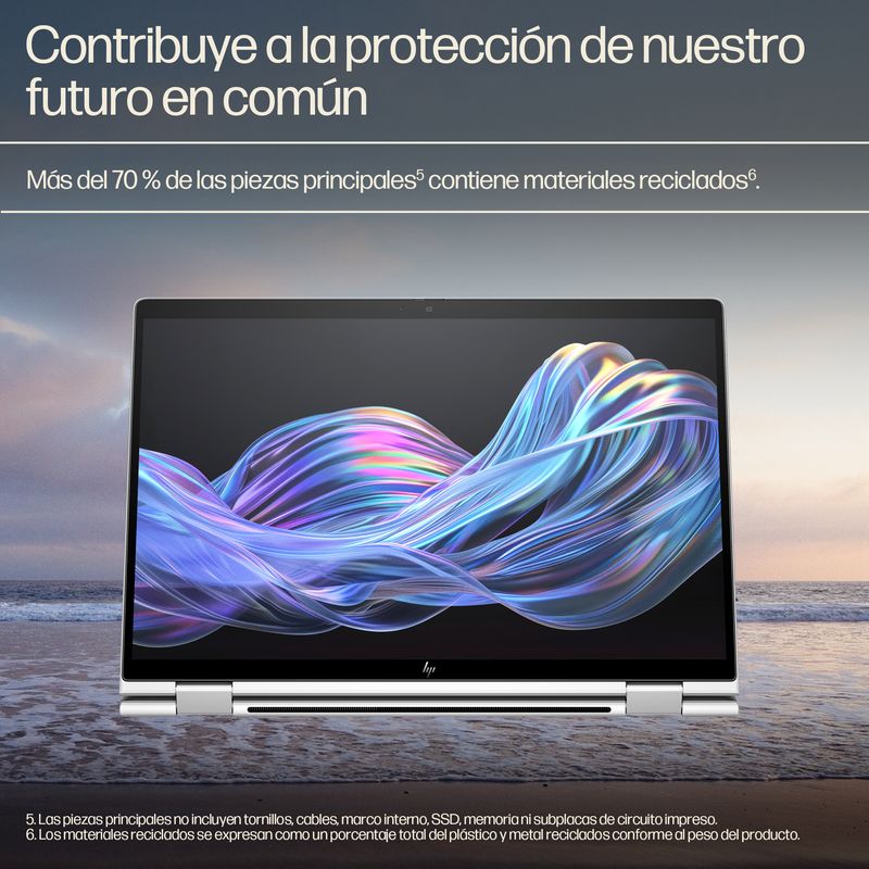 PORTATIL HP ELITEBOOK X FLIP G1I 35.6 CM (14") TOUCHSCREEN CONVERTIBLE COPILOT+ PC 2 IN 1 , WUXGA, INTEL CORE ULTRA 5 226V, 16 GB, 512 GB SSD, GLACIER - Imagen 9 de 14