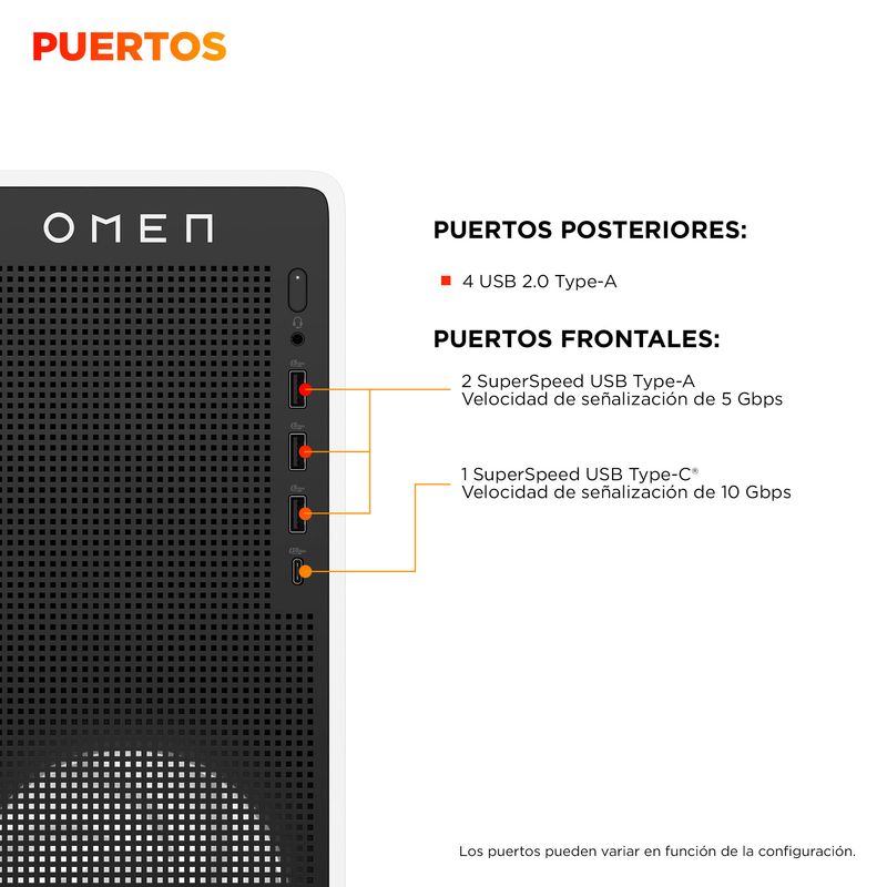 PC HP OMEN TG03-0094ns U5 225F 32GB 1TB RTX5060 FreeDOS - Imagen 4 de 12