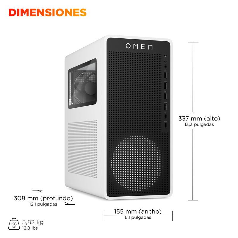 PC HP OMEN TG03-0094ns U5 225F 32GB 1TB RTX5060 FreeDOS - Imagen 6 de 12