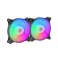 Miniatura 1 de VENTILADOR 12CM MARS GAMING MFDUO KIT 2VENT. FRGB RAINBOW 360º NEGRO