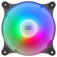 Miniatura 3 de VENTILADOR 12CM MARS GAMING MFDUO KIT 2VENT. FRGB RAINBOW 360º NEGRO