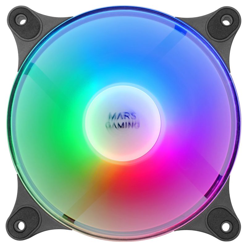 VENTILADOR 12CM MARS GAMING MFDUO KIT 2VENT. FRGB RAINBOW 360º NEGRO - Imagen 3 de 7