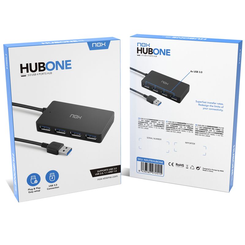 NOX hub de 4 puertos usb 3.0 - Imagen 3 de 3