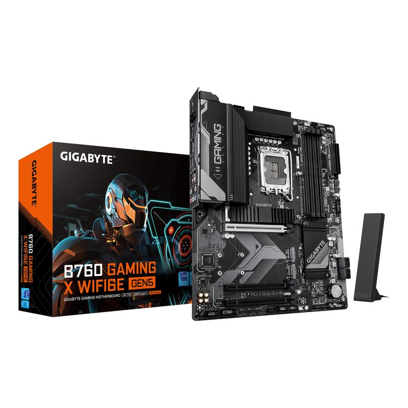 GIGABYTE Intel B760 GAMING X WIFI6E GEN5 Placa Base – Compatible con procesadores Intel Core 14ª generación, VRM de 8+1+1 fases, hasta 5600 MHz DDR5, - Imagen 2 de 5