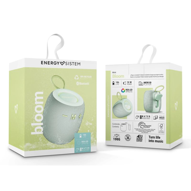 ALTAVOZ ENERGY SISTEM BLOOM MINT BLUETOOTH - Imagen 5 de 7