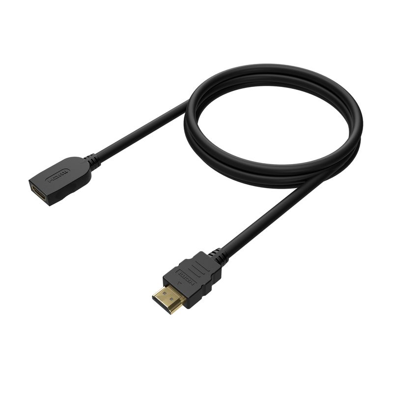 AISENS Cable HDMI V2.0 Prolongador Premium Alta Velocidad / Hec 4K@60Hz 18Gbps, A/M-A/H, Negro, 5.0M - Imagen 3 de 4