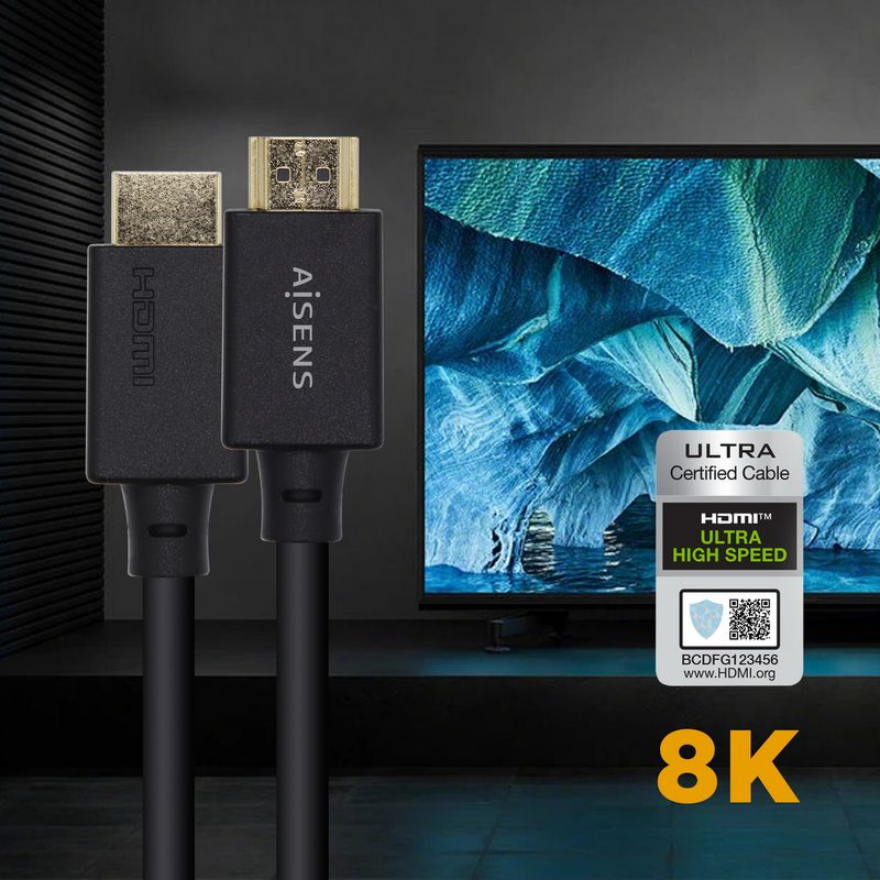 AISENS - CABLE HDMI V2.1 ULTRA ALTA VELOCIDAD / HEC CERTIFICADO 8K@60H - Imagen 6 de 6