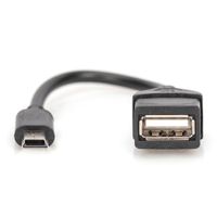Miniatura 5 de USB 2.0 adapter cable  OTG  type mini B - A M/F  0.2m  USB 2.0 conform  bl