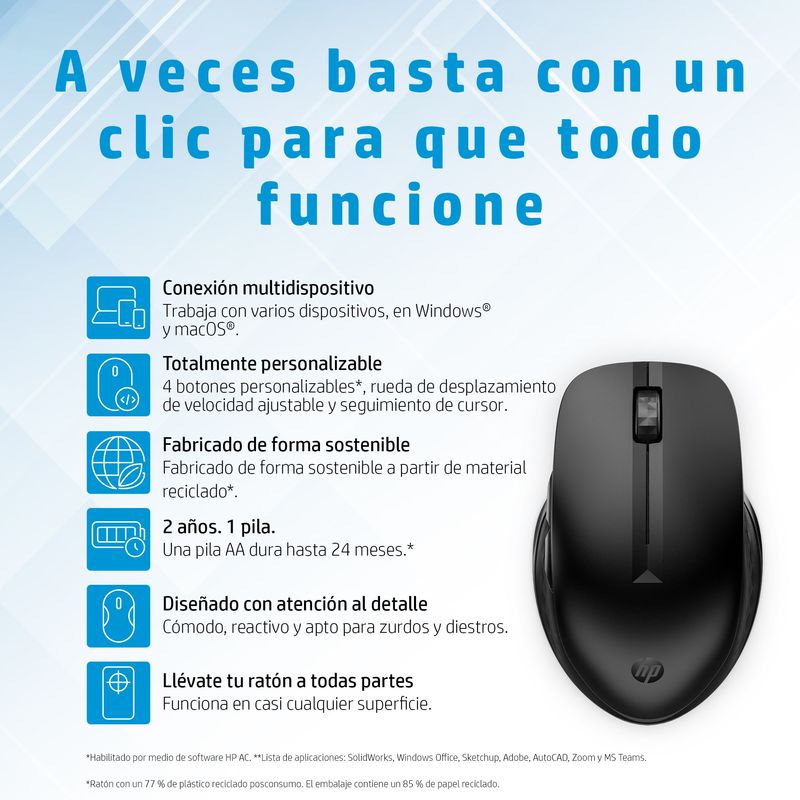 HP 435 MLTDVC WRLS MOUSE - Imagen 8 de 10