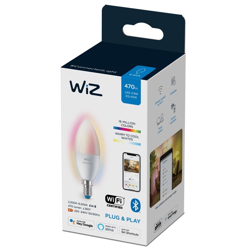 BOMBILLA WIZ COLOR VELA | 40W | E14 | RGB | BT & WI-FI - Imagen 3 de 11