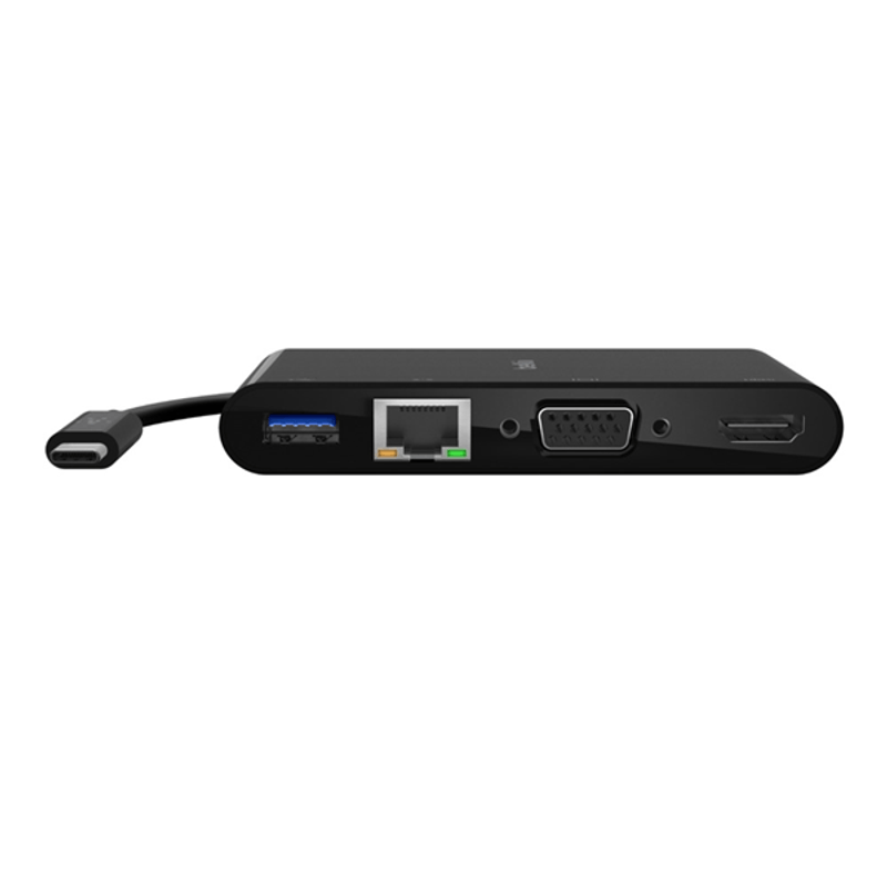 ADAPTADOR MULTIMEDIA BELKIN AVC005BTBK USB-C A USB-A 3.0 , ETHERNET, VGA Y HDMI (4K) COLOR NEGRO - Imagen 1 de 7