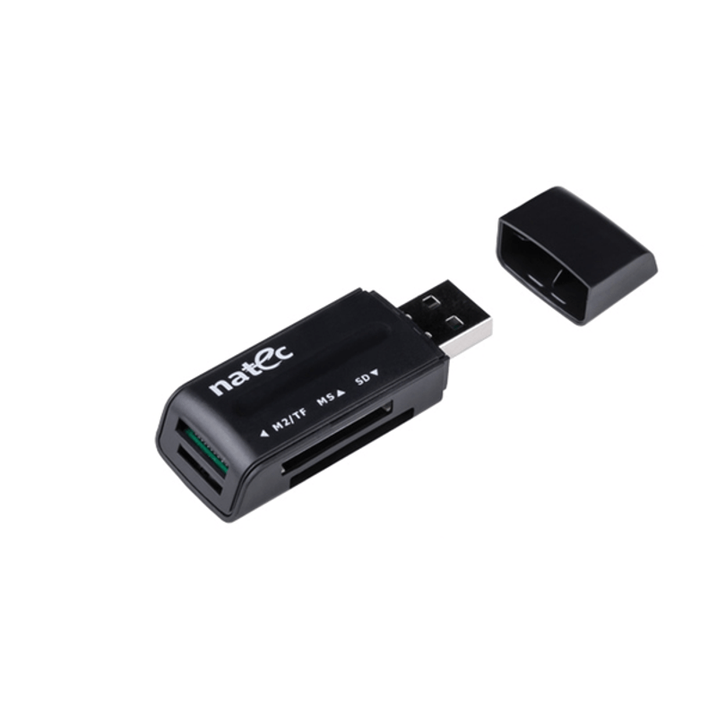 LECTOR DE TARJETAS NATEC MINI ANT 3 SDHC MMC M2 MICROSD USB 2.0 NEGRO - Imagen 1 de 4