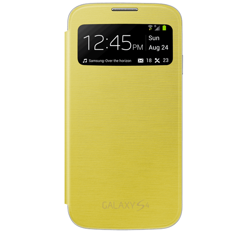 FUNDA SAMSUNG GALAXY S4 FLIP COVER VENTANA FRONTAL.SUSTITUYE TAPA TRASERA/AMARILLO/EF-CI950BYEGWW - Imagen 1 de 6